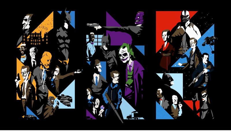 Batman film series character collage
