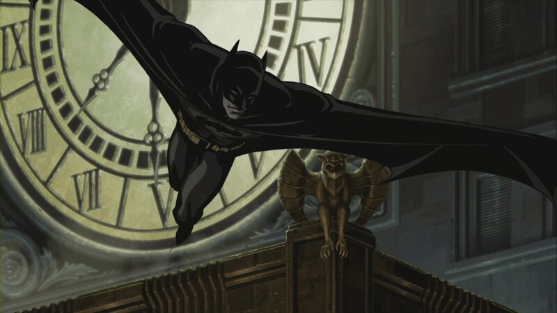Batman Flying over a Clock
