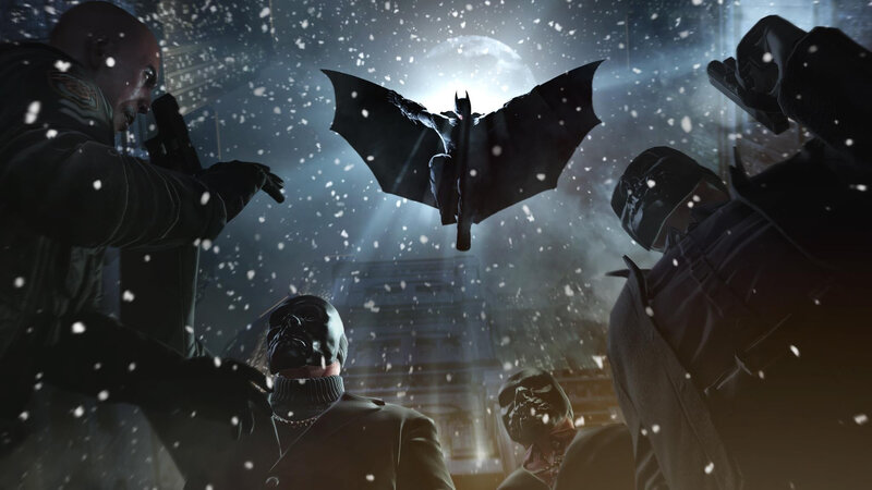 Batman Flying over Criminals