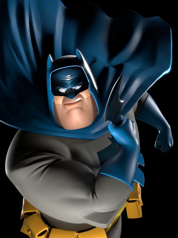 Batman Holding a Knife — Blue