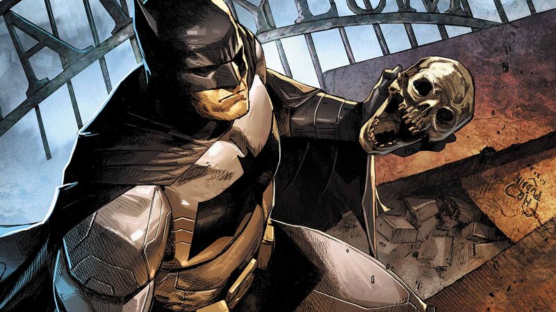 Batman Holding a Skull — Black