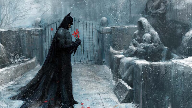 Batman Holding Flowers — Black