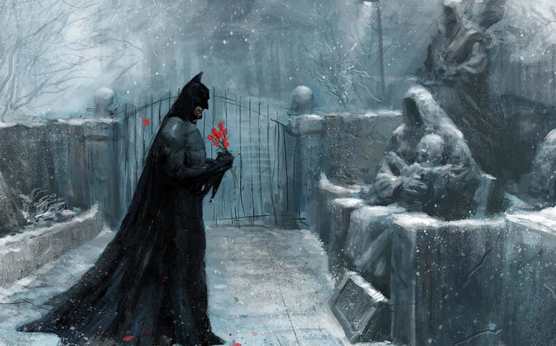 Batman Holding Flowers