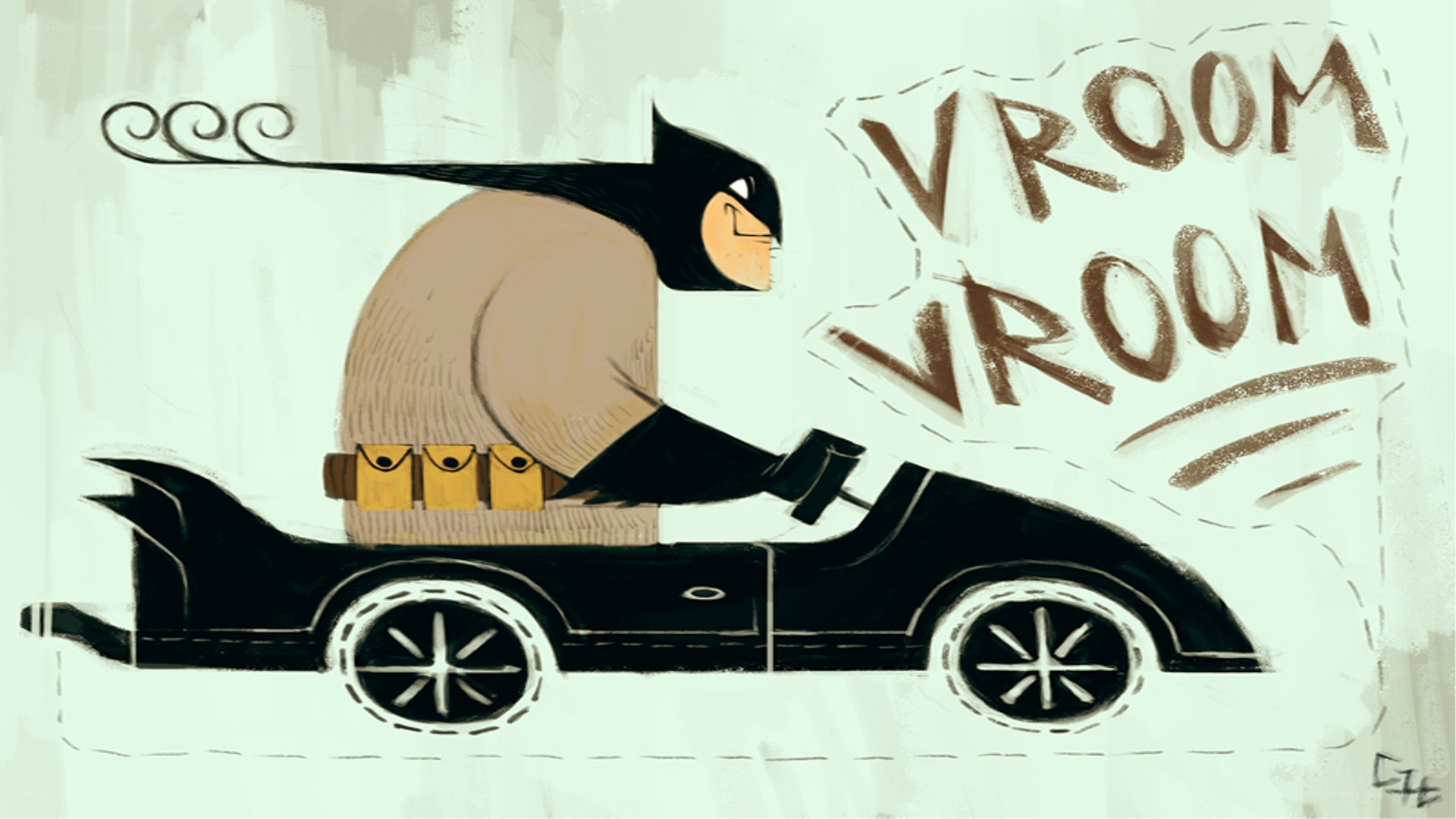 Batman in a car