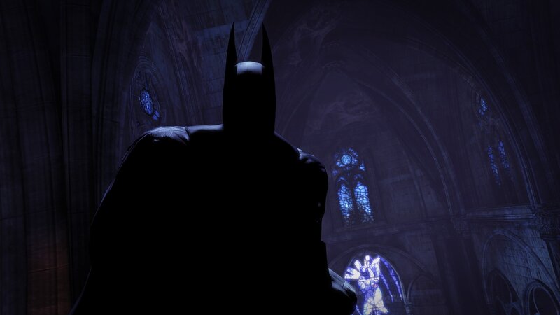 Batman in a cathedral