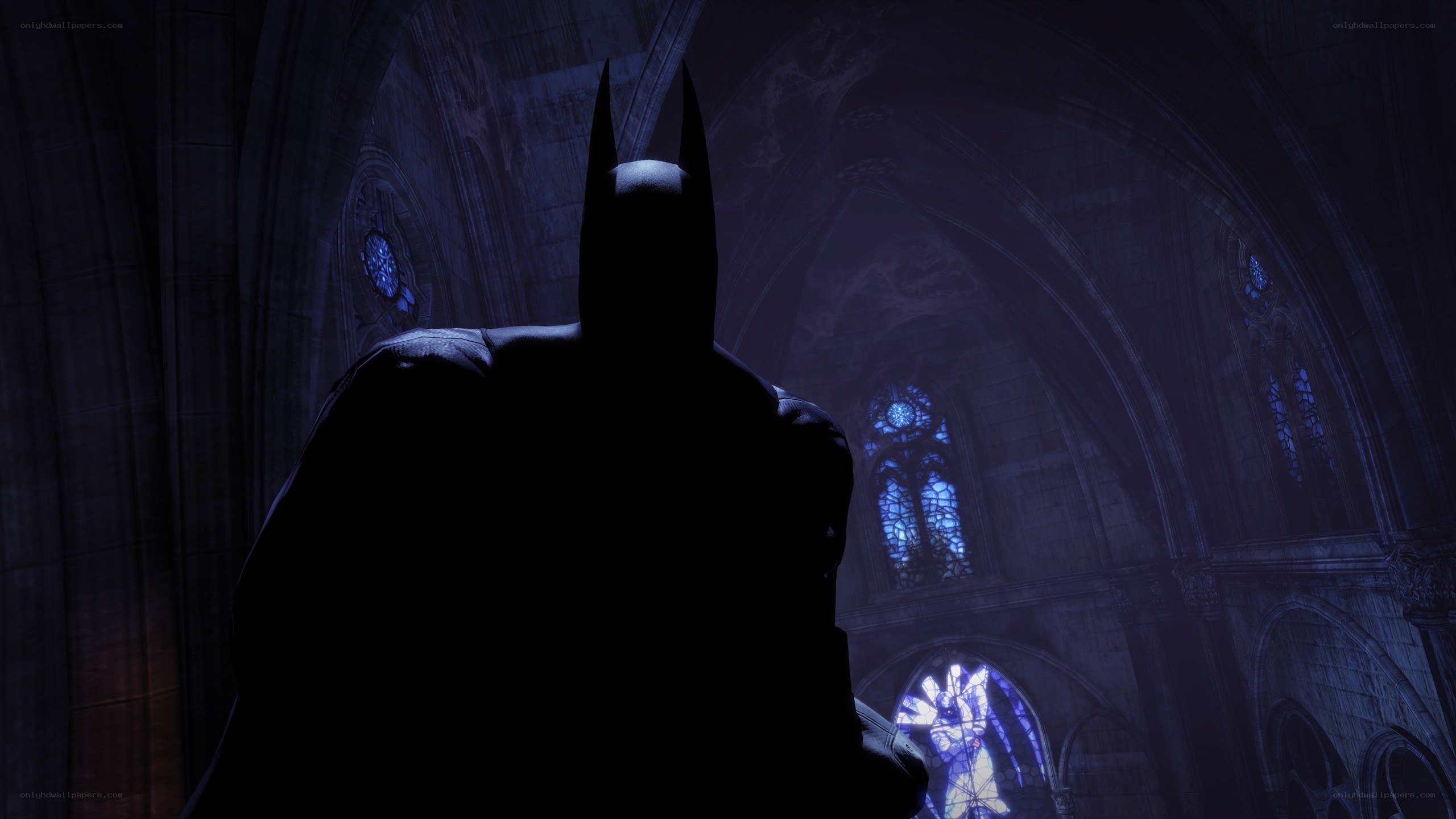 Batman in a cathedral