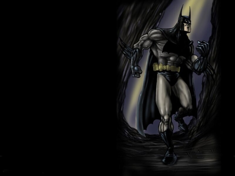 Batman in a Cave — Black, Dramatic, Night, Digital Art