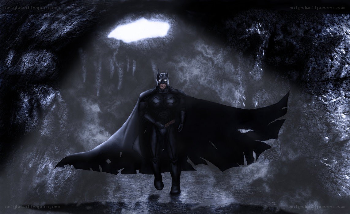 Batman in a dark cave