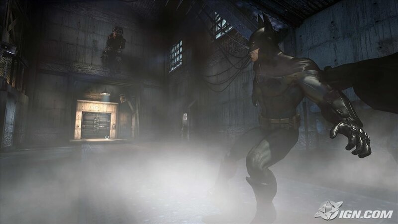 Batman in a dark warehouse