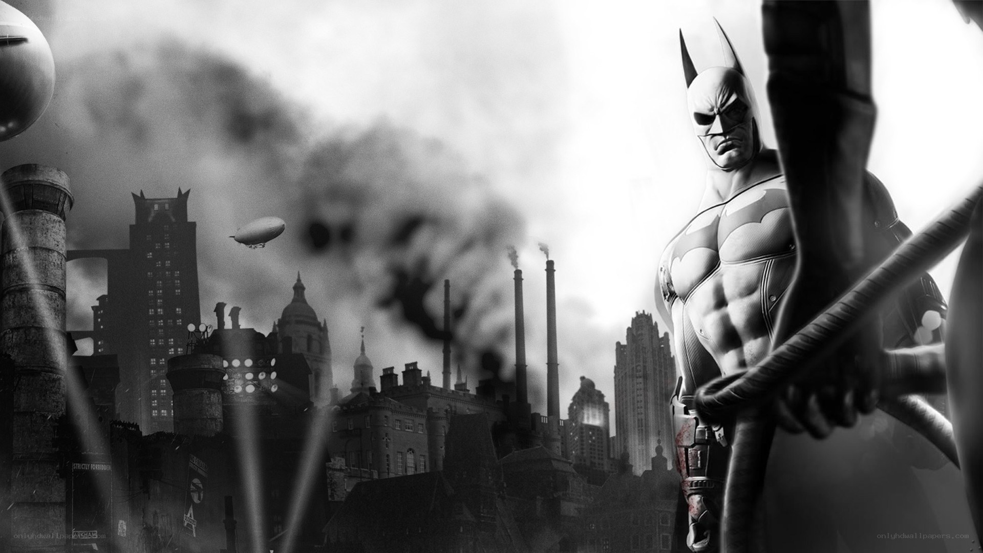Batman in a smoggy city