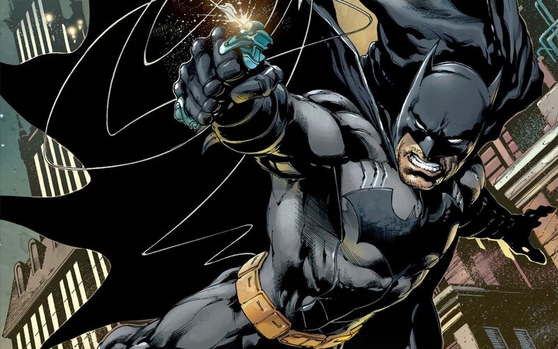 Batman in Action — Black, Dramatic, Night, Comic, Cityscape, Cape