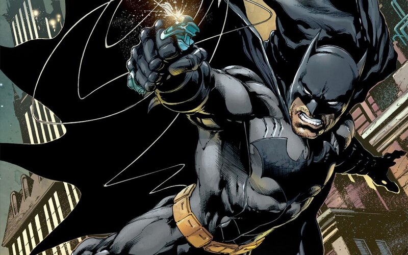 Batman in Action — Black, Dramatic, Night, Comic, Cityscape