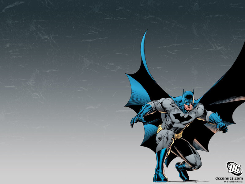 Batman in Action Pose — Blue, Dramatic, Comic, Cape