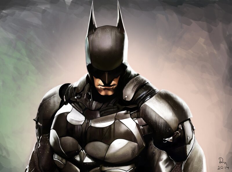 Batman in Armored Suit — Black, Dramatic, Digital Art, Armor