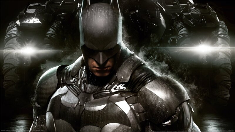 Batman in Armored Suit — Black, Dramatic, Night, Digital Art
