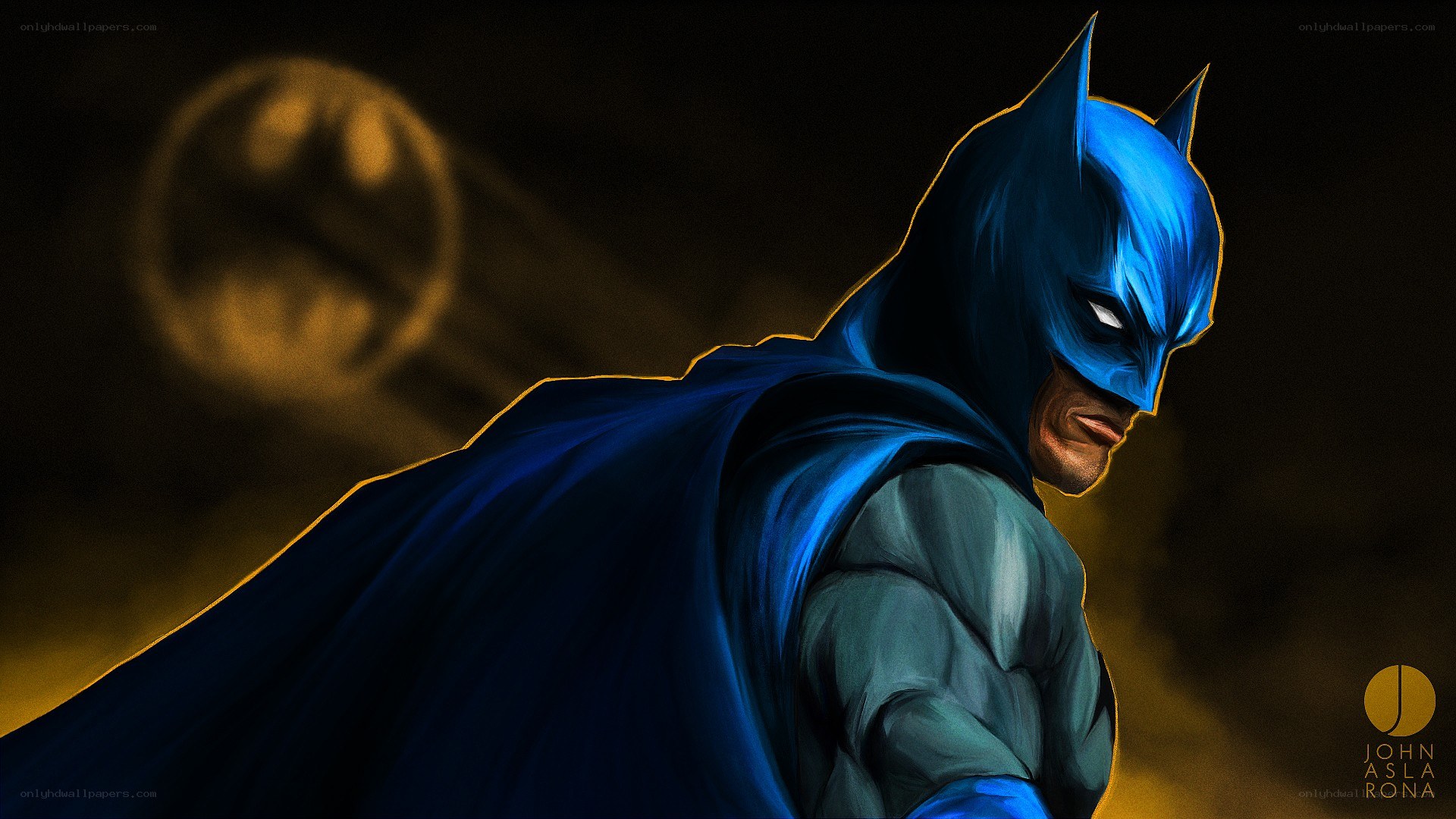Batman in blue costume