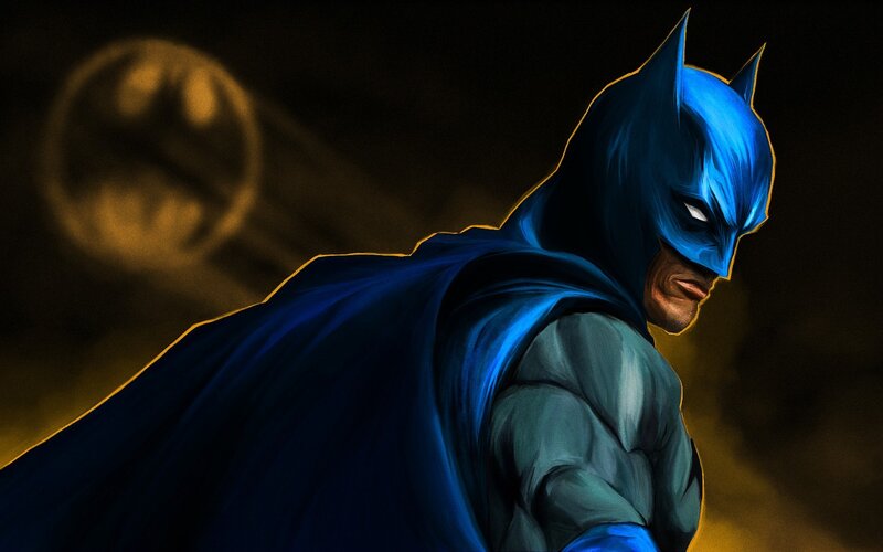 Batman in blue costume