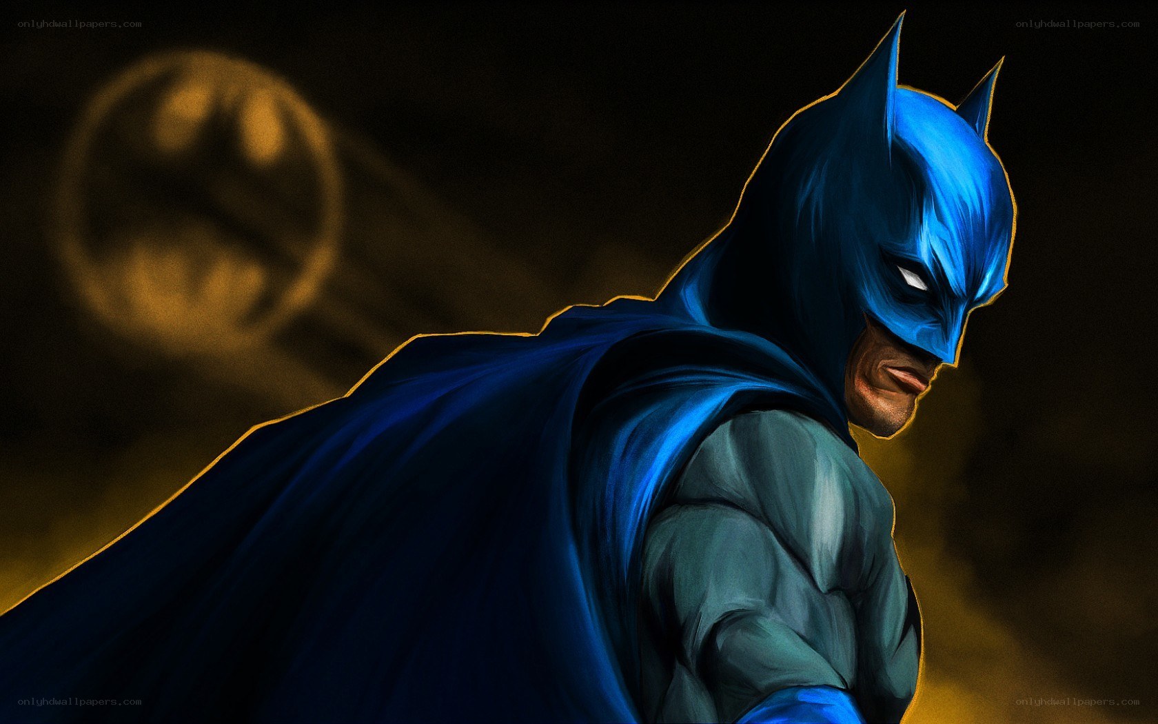 Batman in blue costume