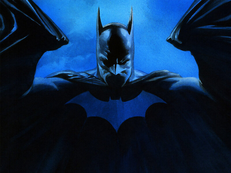 Batman in blue light