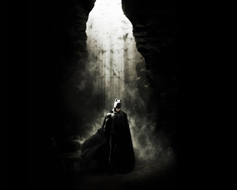 Batman in Cave — Black, Dramatic