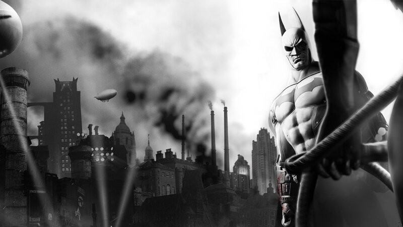 Batman in City — Black, Dramatic, Digital Art