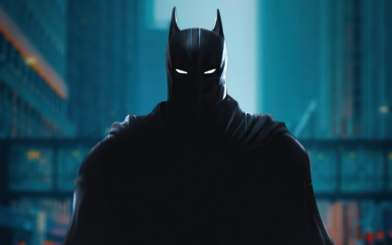 Batman in City — Black, Dramatic, Night