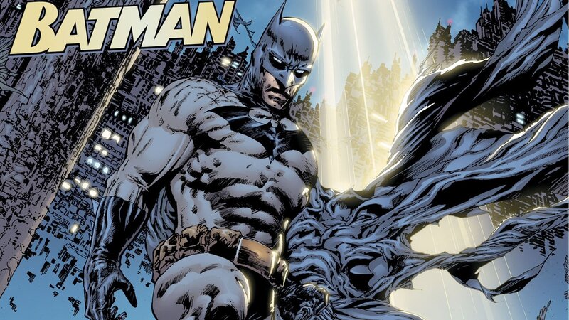 Batman in Cityscape — Black, Dramatic, Night, Comic, City Skyline, Cape, Mask
