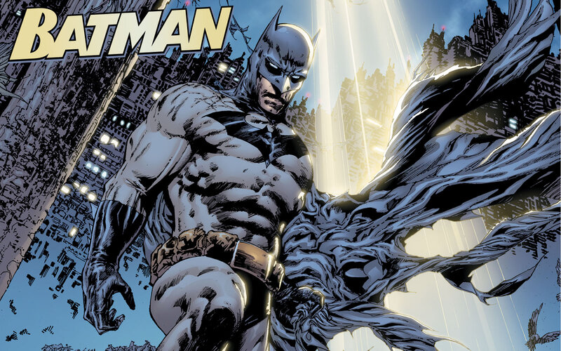 Batman in Cityscape — Black
