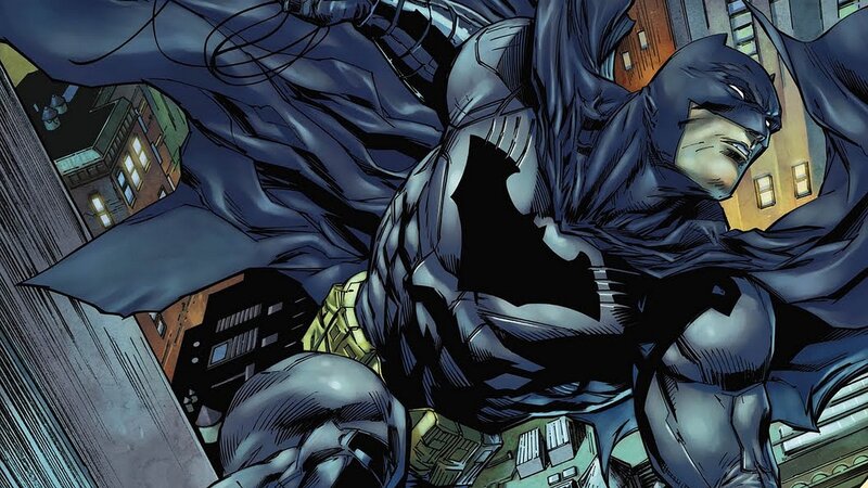 Batman in Cityscape — Blue, Dramatic