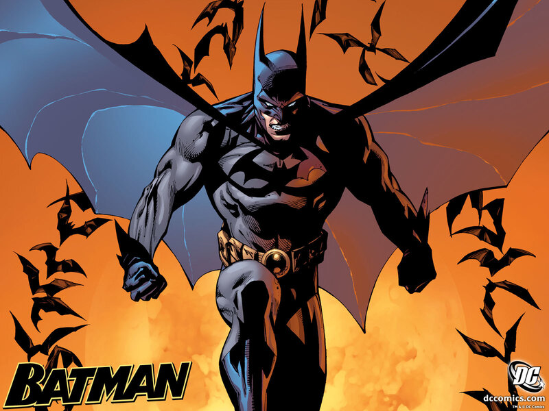 Batman in Costume — Orange, Dramatic