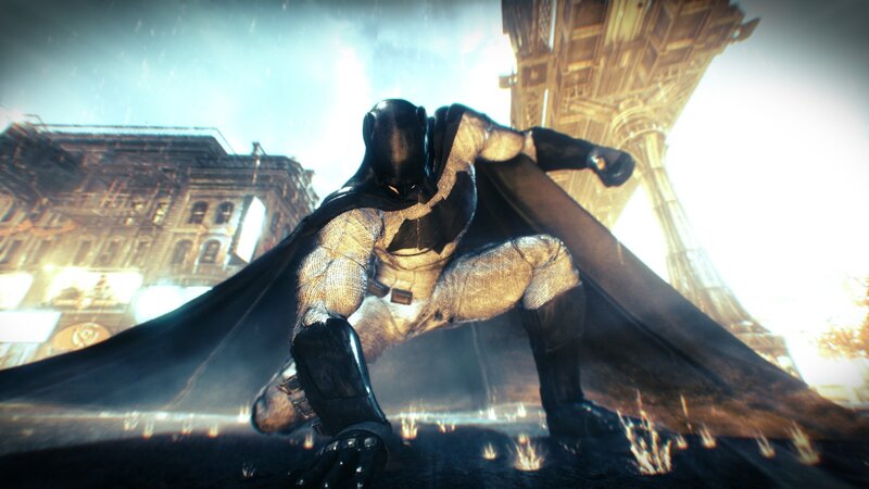 Batman in Crouched Pose — Black, Dramatic