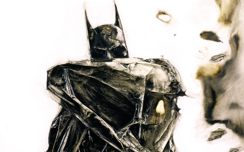 Batman in crumpled foil