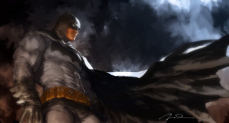 Batman in dark cape