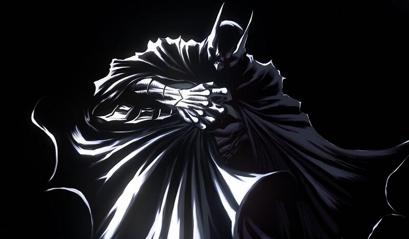 Batman in Dark Cloak — Black, Dramatic, Night