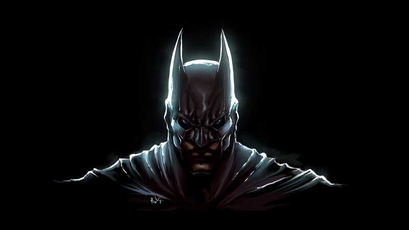 Batman in Dark Costume — Black, Dramatic, Night, Digital Art, Mask, Cape