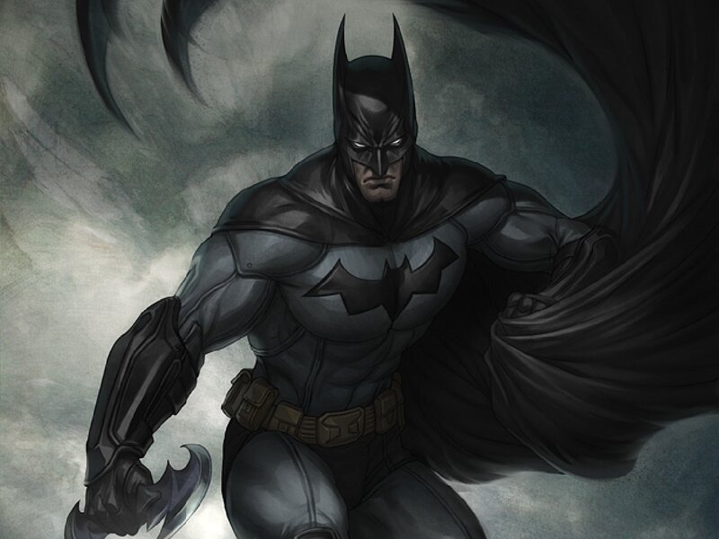 Batman in Dark Costume — Black, Dramatic