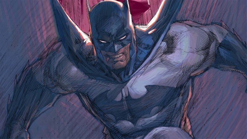Batman in Dark Costume — Blue, Dramatic