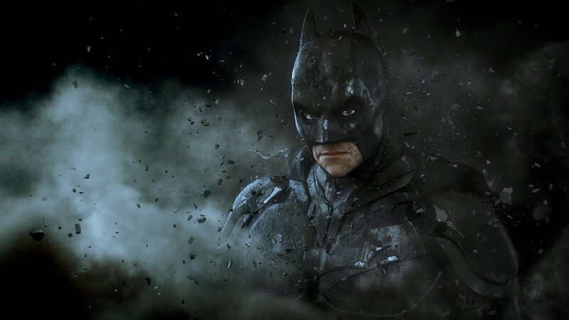 Batman in Dark Suit — Black, Dramatic, Night, Digital Art, Smoke
