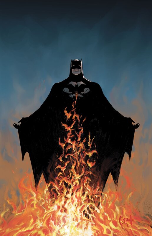 Batman in Flames — Black, Dramatic