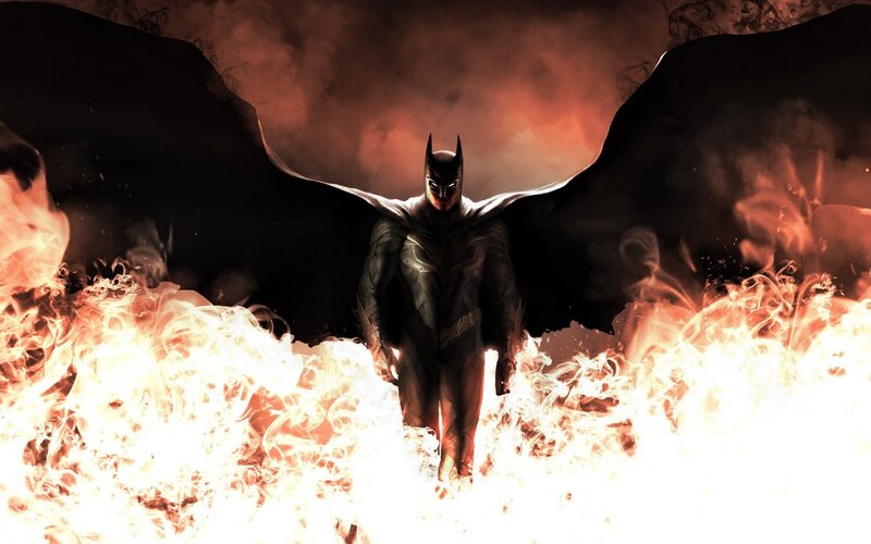 Batman in Flames — Black