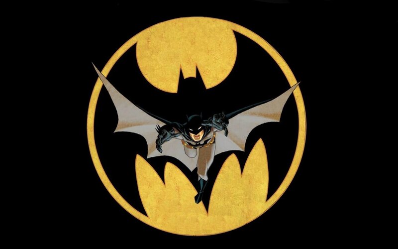 Batman in Flight — Black, Dramatic, Night, Comic, Bat Symbol