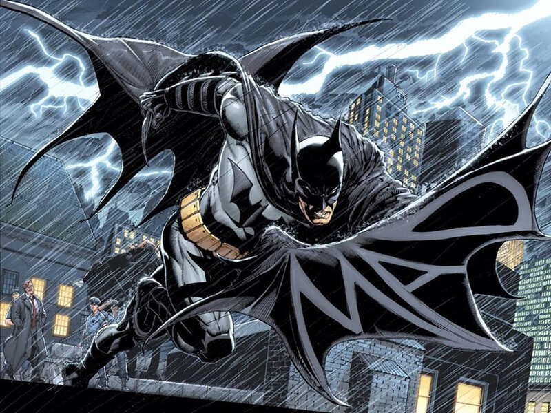 Batman in Flight — Black, Dramatic, Night, Comic