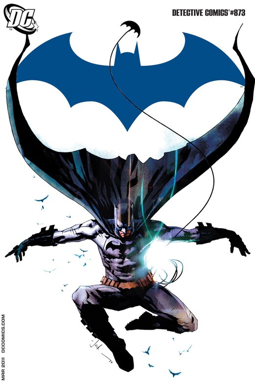 Batman in Flight — Blue, Dramatic, Comic, Cape