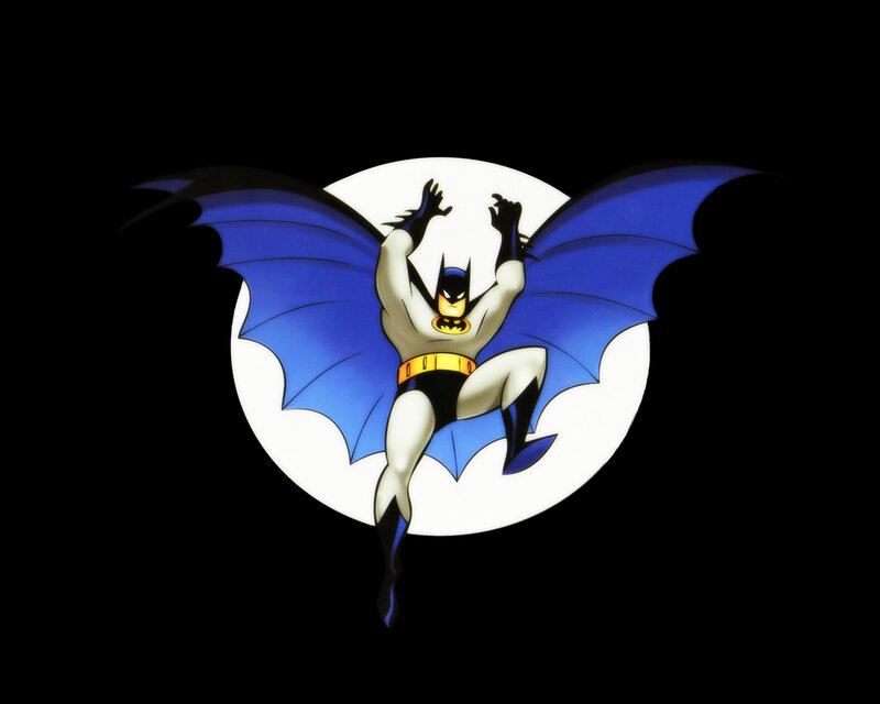 Batman in Flight — Blue, Dramatic, Night, Comic