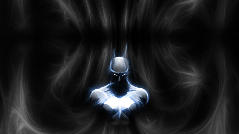 Batman in glowing mist