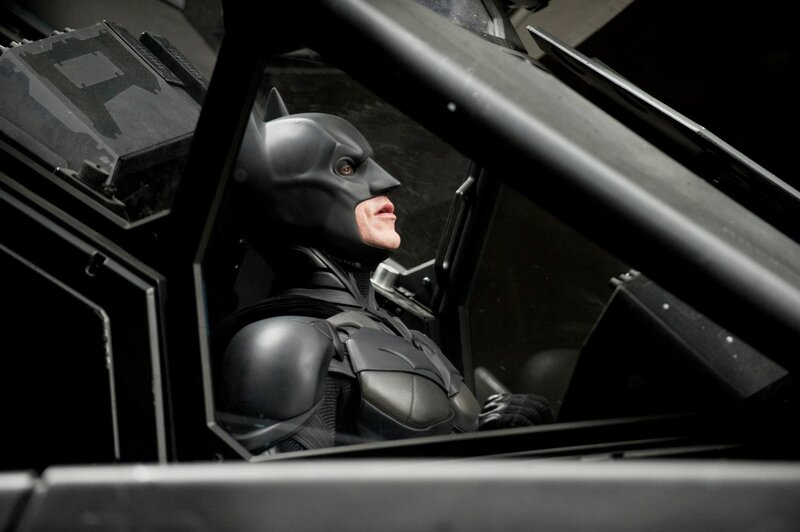 Batman in his vehicle