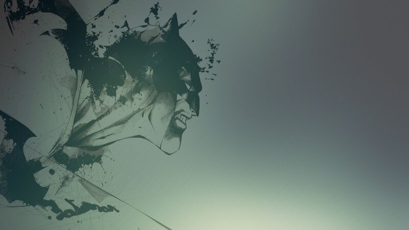 Batman in ink splatter art