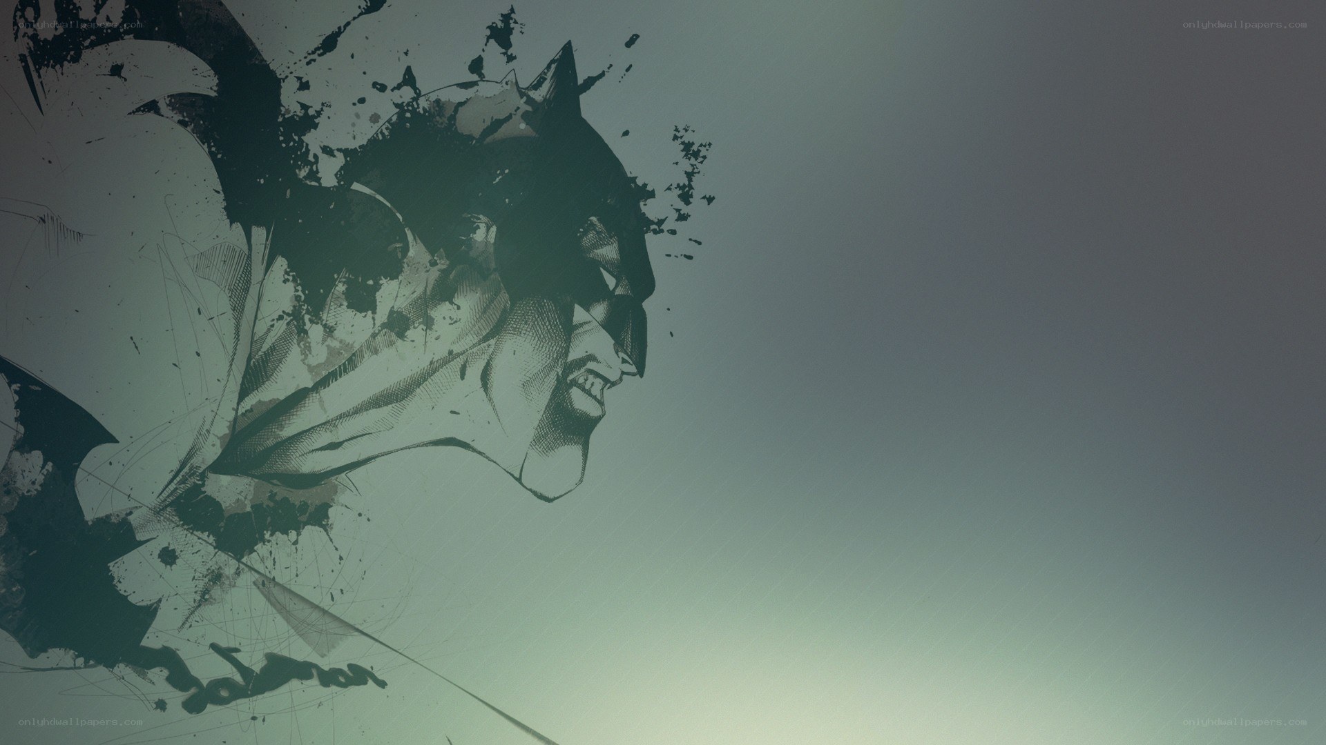 Batman in ink splatter art