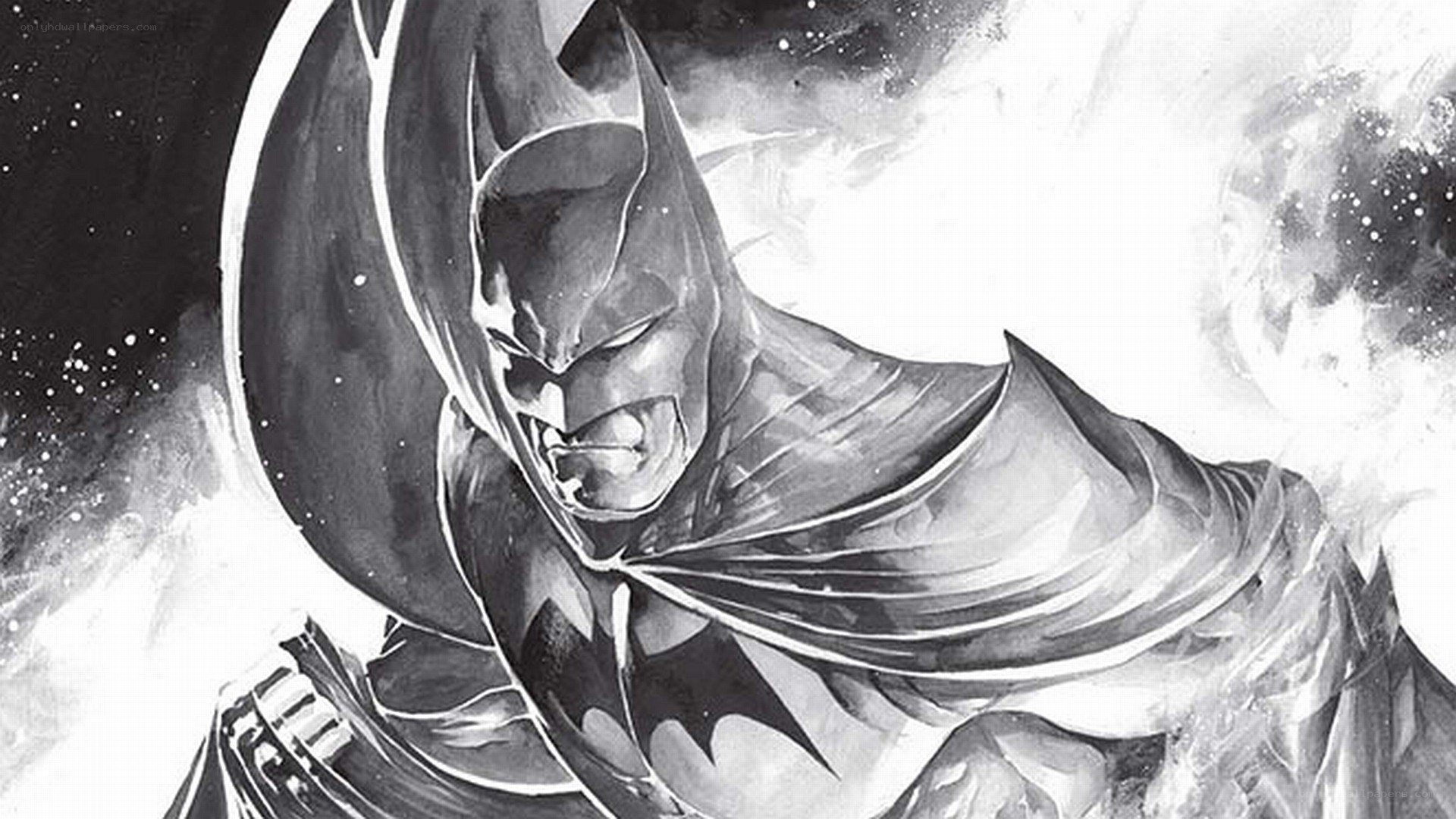Batman in monochrome art
