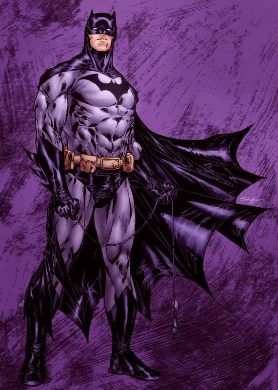 Batman in purple background
